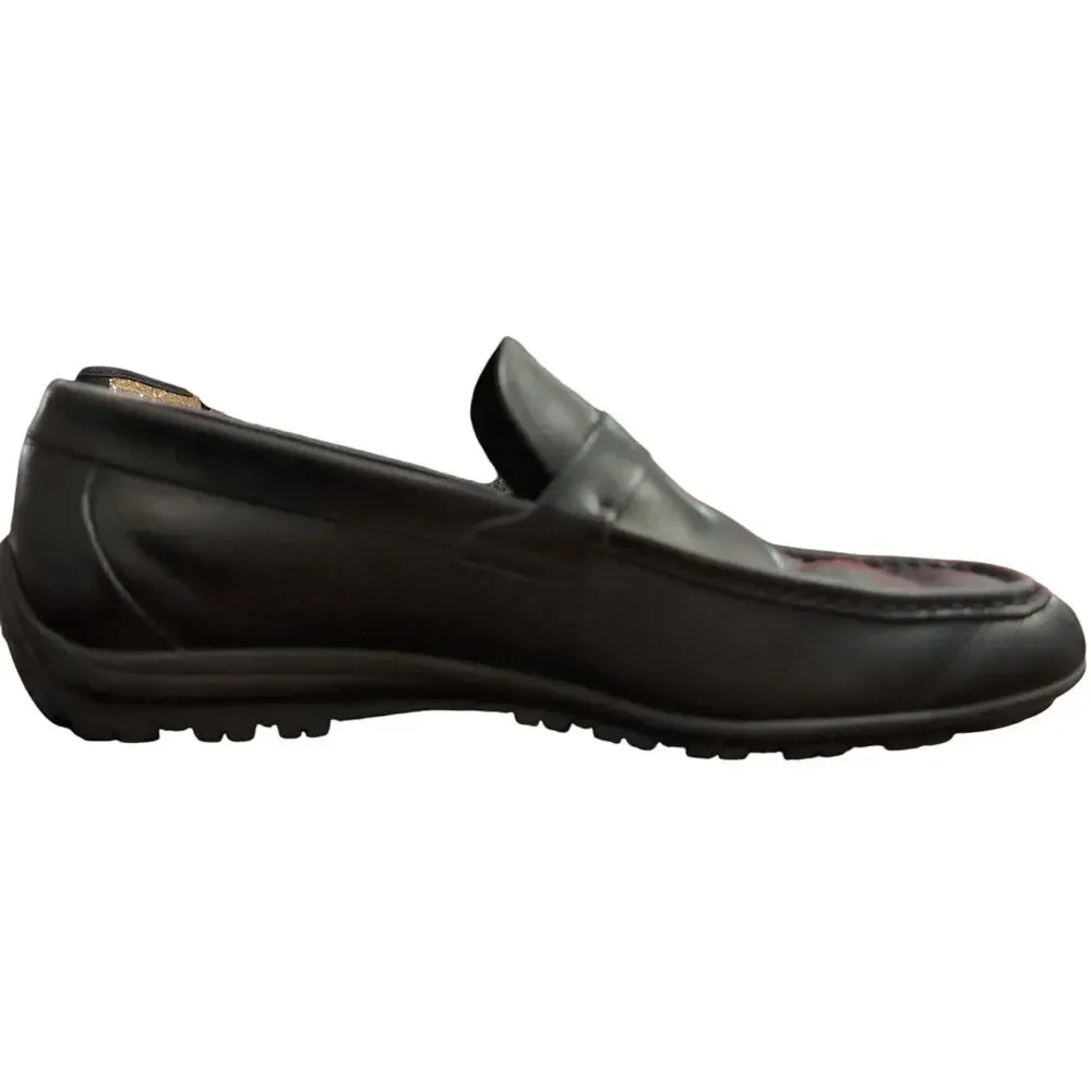 Ferragamo Gancini Loafers Womens 10 Black Leather Made In Italy Designer Shoes